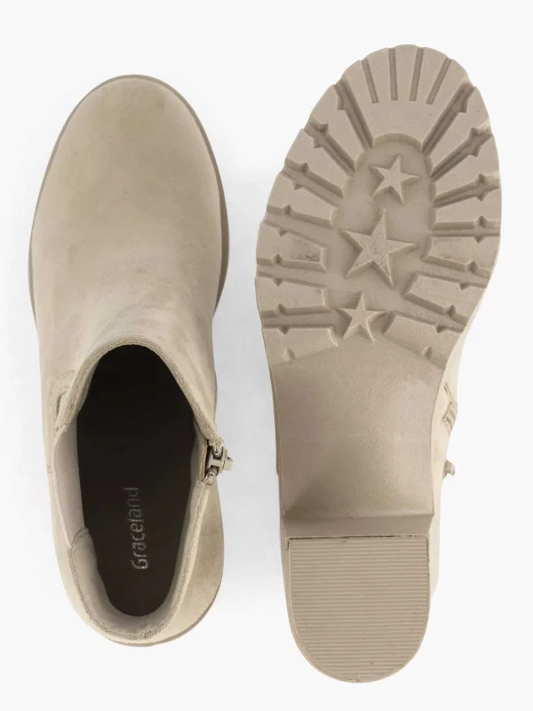 Dames Graceland Beige Enkellaars Hak