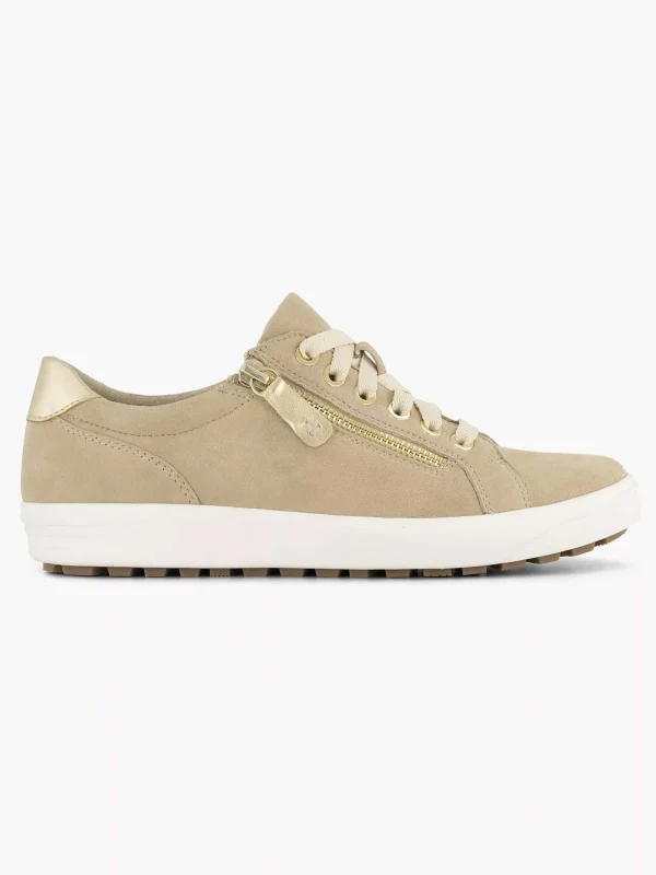 Dames Medicus Beige Leren Comfort Sneaker