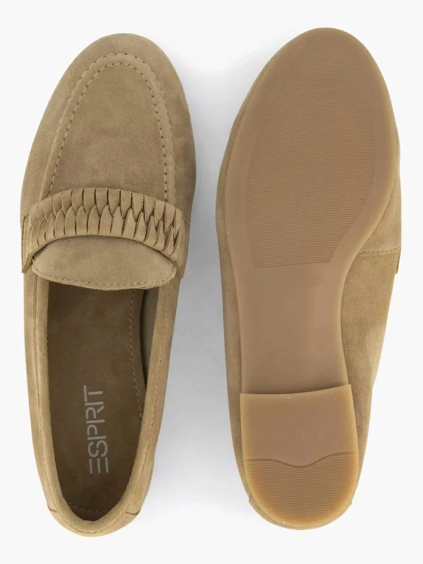 Dames Esprit Beige Leren Loafer