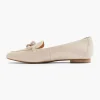 Dames 5th Avenue Beige Leren Loafer Sierketting
