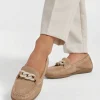 Dames 5th Avenue Beige Suede Instapper Sierketting