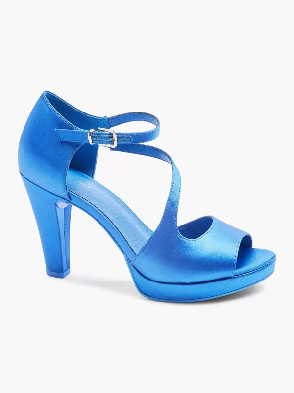 Dames Graceland Blauwe Pump Satijn