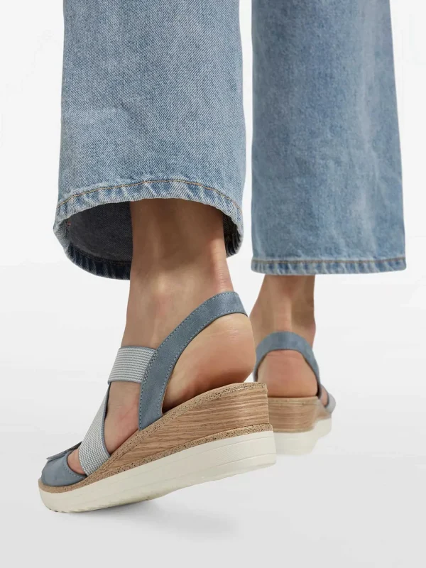 Dames Easy Street Blauwe Sandalette Sleehak