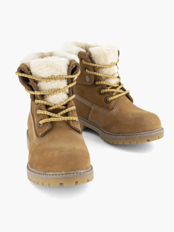 Kinderen Limelight girl Cognac Leren Veterboot Gevoerd