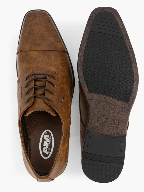 Heren AM SHOE Cognac Veterschoen