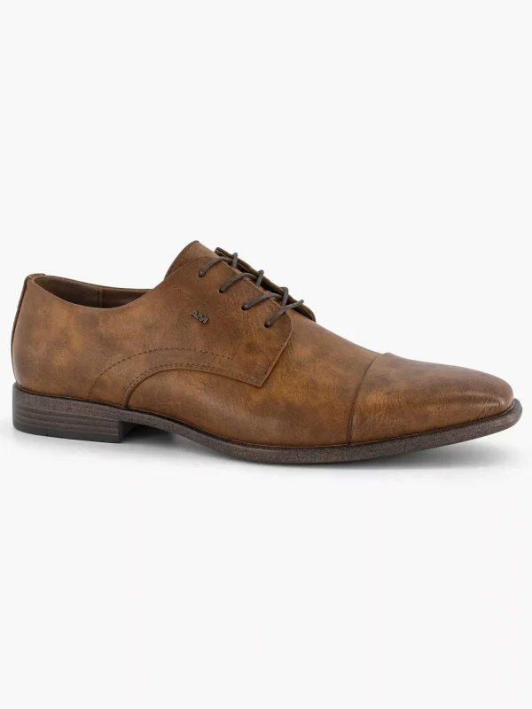 Heren AM SHOE Cognac Veterschoen