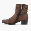 Dames Medicus Donkerbruine Leren Comfort Enkellaars Hak