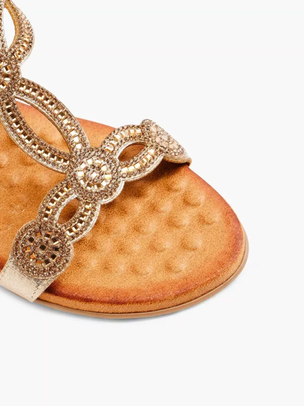 Dames Easy Street Gouden Comfort Sandalette