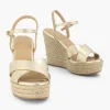 Dames Graceland Gouden Espadrille Sleehak