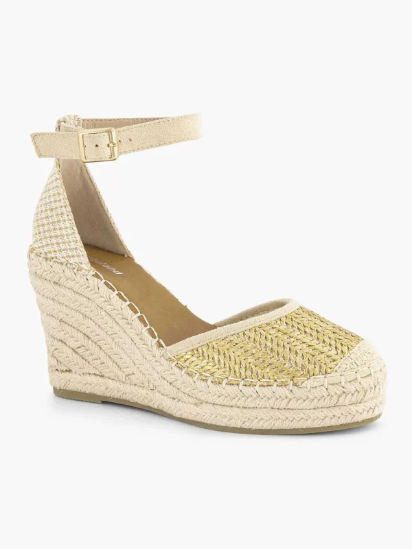 Dames Graceland Gouden Espadrille Sleehak