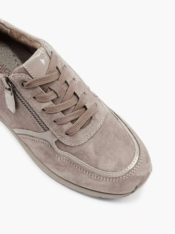 Dames Medicus Taupe Leren Comfort Sneaker