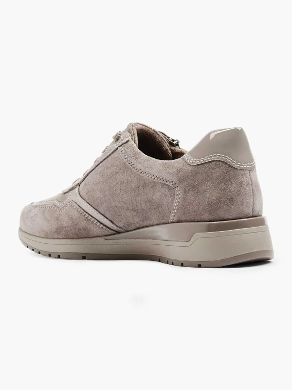 Dames Medicus Taupe Leren Comfort Sneaker