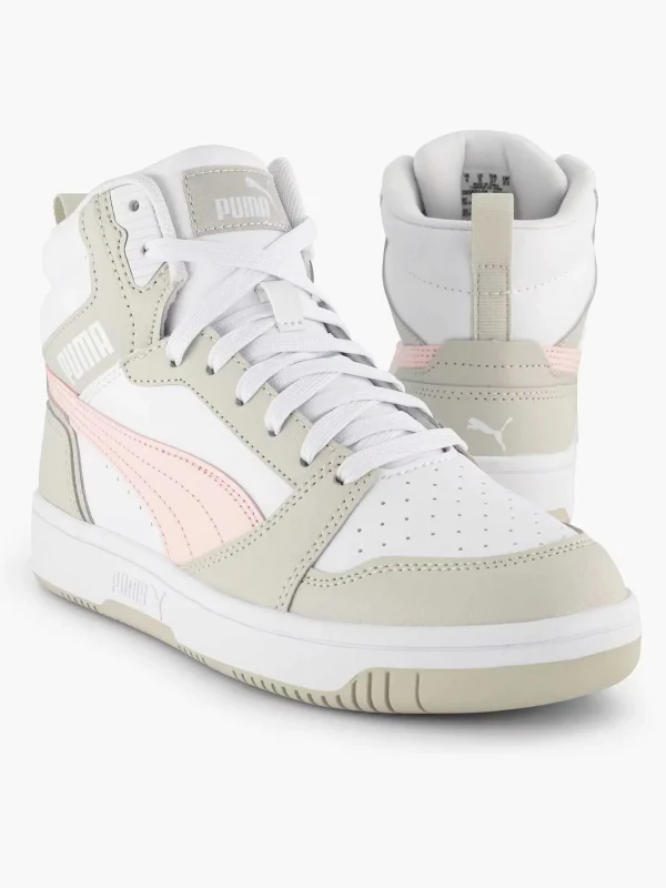 Dames Puma Witte Rebound V6 Mid Jr