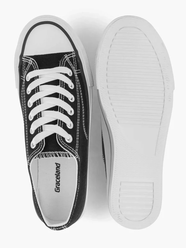 Dames Graceland Zwarte Canvas Sneaker