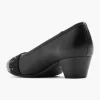 Dames Easy Street Zwarte Leren Pump