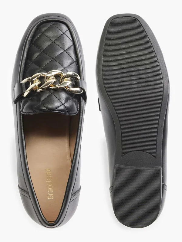 Dames Graceland Zwarte Loafer Ketting