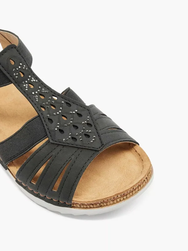 Dames Easy Street Zwarte Sandaal