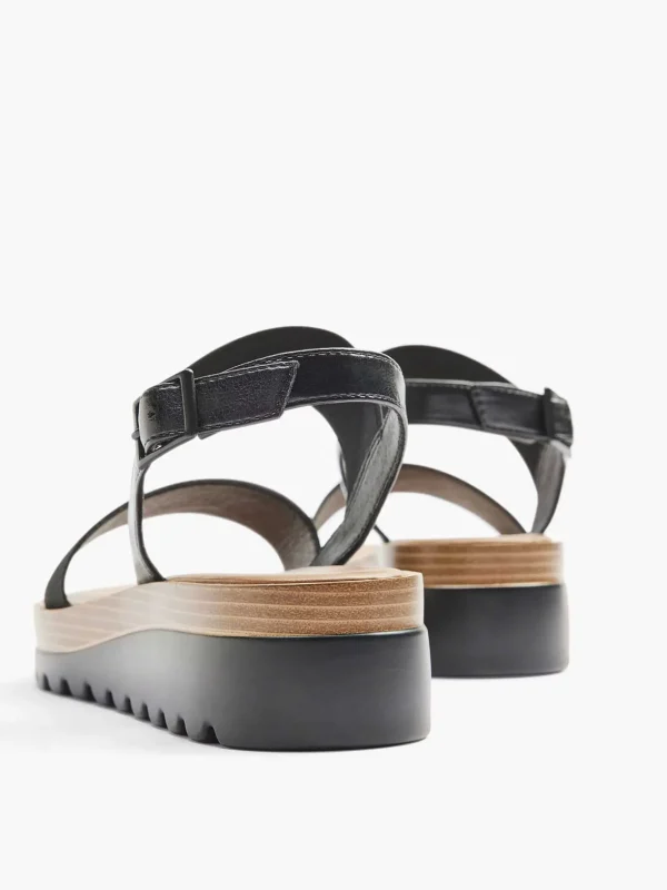 Dames Graceland Zwarte Sandaal Elastisch