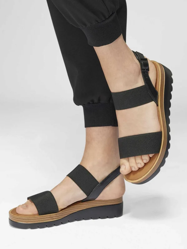 Dames Graceland Zwarte Sandaal Elastisch