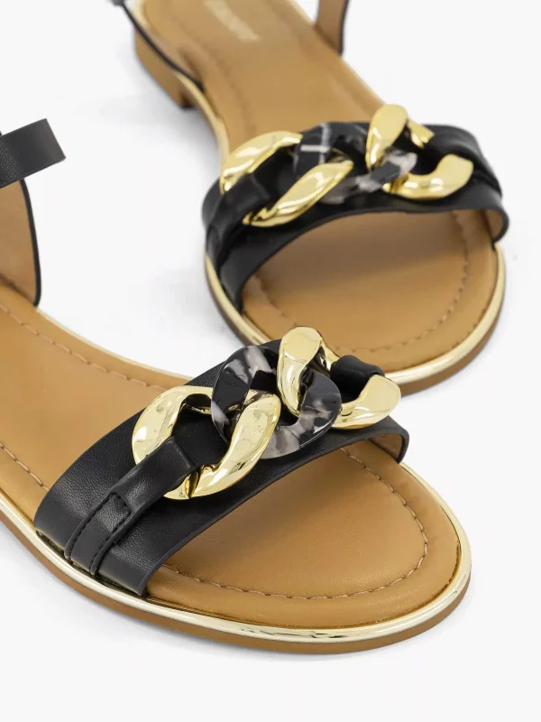 Dames Graceland Zwarte Sandaal Sierketting